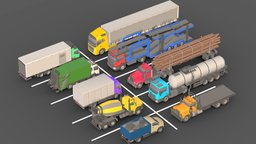 Low Poly Trucks truck, vehicles, cars, trucks, pack, trucker, cars-vehicles, trucking, truck-trucks, truck-wheels, truck-heavy-vehicle, truck-low-poly, low-poly, vehicle, car, truckerjacket, truck-graffiti