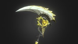 Stylized Fantasy RPG Sickle sickle, sword-weapon, esmeralda, weapon, handpainted, lowpoly, stylized, gameready