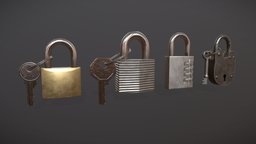 Padlock Pack key, lock, unreal, pack, package, locker, keys, locks, locksmith, oldlock, unity, padlocks, brasslock, industriallock