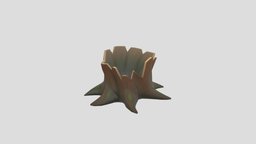 Low Poly Stump 002 tree, plant, wooden, forest, toon, style, assets, log, timber, trunk, bark, nature, stump, jungle, cartoon, game, wood, environment