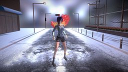 Touka Kirishima japan, cell, shading, district, road, snow, on, titan, token, attack, tokyo, ghoul, kakashi, touka, kirishima, tokarev, lehis, luguer, tokyou, 3d, zbrush, stylized, anime