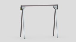 Metal Sawhorse kit, saw, tape, hammer, set, screw, complete, tools, generic, new, big, collection, wrench, vr, ar, pliers, realistic, tool, old, machine, screwdriver, toolbox, stanley, vise, gardening, dewalt, asset, game, 3d, low, poly, axe, hand