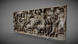 Fragment Sarcophage fragment, god, legends, grave, relief, religion, mythology, roman, sarcophagus, funerary, photogrammetry, 3dscan, stone, sculpture, tomb