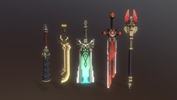 Genshin Weapons   Vol.1 pixel-art, blockbench, low-poly, minecraft, voxel, genshin_impact, genshinweapons