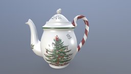 Spode teapot, pottery, christmas, chinese, spode