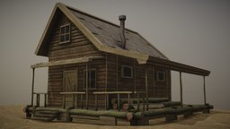 Wood Cabin cabin, lake-house, house, wood, gameready, foresthouse, tinycabinchallenge