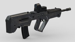 IWI Tavor Bullpup Assault Rifle Low Poly PBR rifle, grenade, assault, high, soldier, revolver, army, handgun, carbine, generic, semi, long, submachine, defense, equipment, firearm, vr, bullpup, ar, firearms, automatic, machine, battle, pistol, sniper, launcher, personal, semi-automatic, weapon, asset, game, 3d, low, poly, military, shotgun, gun, gear, war, "light", "multiple-barrel"