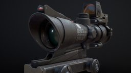 (Advanced Combat Optical Gunsight) TRIJICON dae, scope, acog, sight, trijicon, attachment, gap, riflescope, gadets, howestdae, military-equipment, acogscope, gunsight, pbr, gameart, military, hardsurface, gameasset, gun, gameready, gunscope, redot