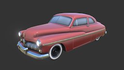 1940s Coupe noire, vintage, retro, antique, chrome, old, coupe, downloadable, substance, 3dsmax, vehicle, pbr, lowpoly, car, simple, gameready