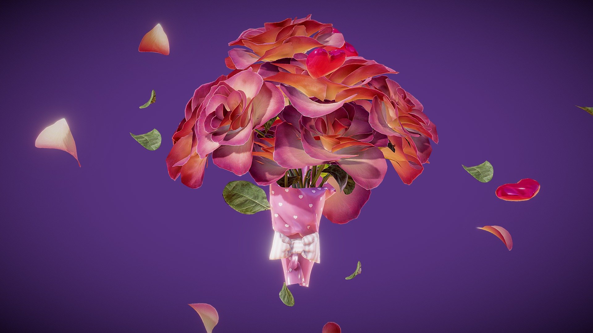 Valentines days cringe flower bouquet :D - Bouquet - Download Free 3D model by naira001 3d model