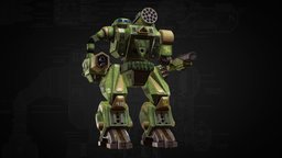 Summoner (Thor) Battlemech mechanical, turret, pilot, battlemech, mechwarrior, falcon, thor, giant, mecha, tank, machine, 1995, meka, clan, stomp, jade, summoner, substancepainter, substance, weapon, hardsurface, robot, mechwarrior-mech, mechwarrior2