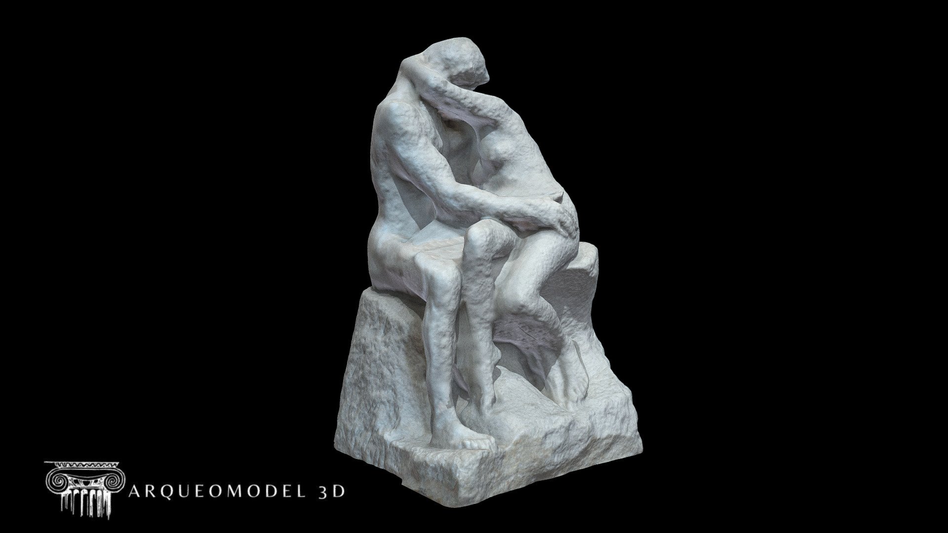 El beso es una escultura del artista francés Auguste Rodin (1840-1917) realizada a partir de 1881. Inspirada en el Infierno del poeta italiano Dante Alighieri, fue una de las obras que más contribuyó a la afirmación de Rodin como artista. 

The Kiss (French: Le Baiser) is an 1882 marble sculpture by the French sculptor Auguste Rodin. The embracing nude couple depicted in the sculpture appeared originally as part of a group of reliefs decorating Rodin's monumental bronze portal The Gates of Hell, commissioned for a planned museum of art in Paris. The couple were later removed from the Gates and replaced with another pair of lovers located on the smaller right-hand column. 

+Info : https://en.wikipedia.org/wiki/The_Kiss_(Rodin_sculpture) - El Beso / The Kiss - Museo de Rodin (PARIS) - Buy Royalty Free 3D model by Arqueomodel3D (@juanbrualla) 3d model