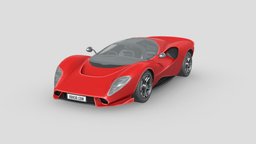 Low Poly Car power, vehicles, transportation, cars, compact, supercar, coupe, hypercar, detomaso, lemans, racing-car, race-car, drag-racing, vehicle, design, racing, car, super, race, p72, de-tomaso, detomaso-p72