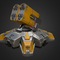 RL-TRR0095213 HP high, hard, surface, turret, fire, launcher, rocket, riggable, 3dsmaxpublisher, poly