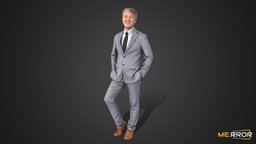 Asian Man Scan_Posed 2 30k poly body, suit, people, standing, asian, bodyscan, ar, posed, gentleman, middleage, character, scan, man, human, male, noai, korean-man