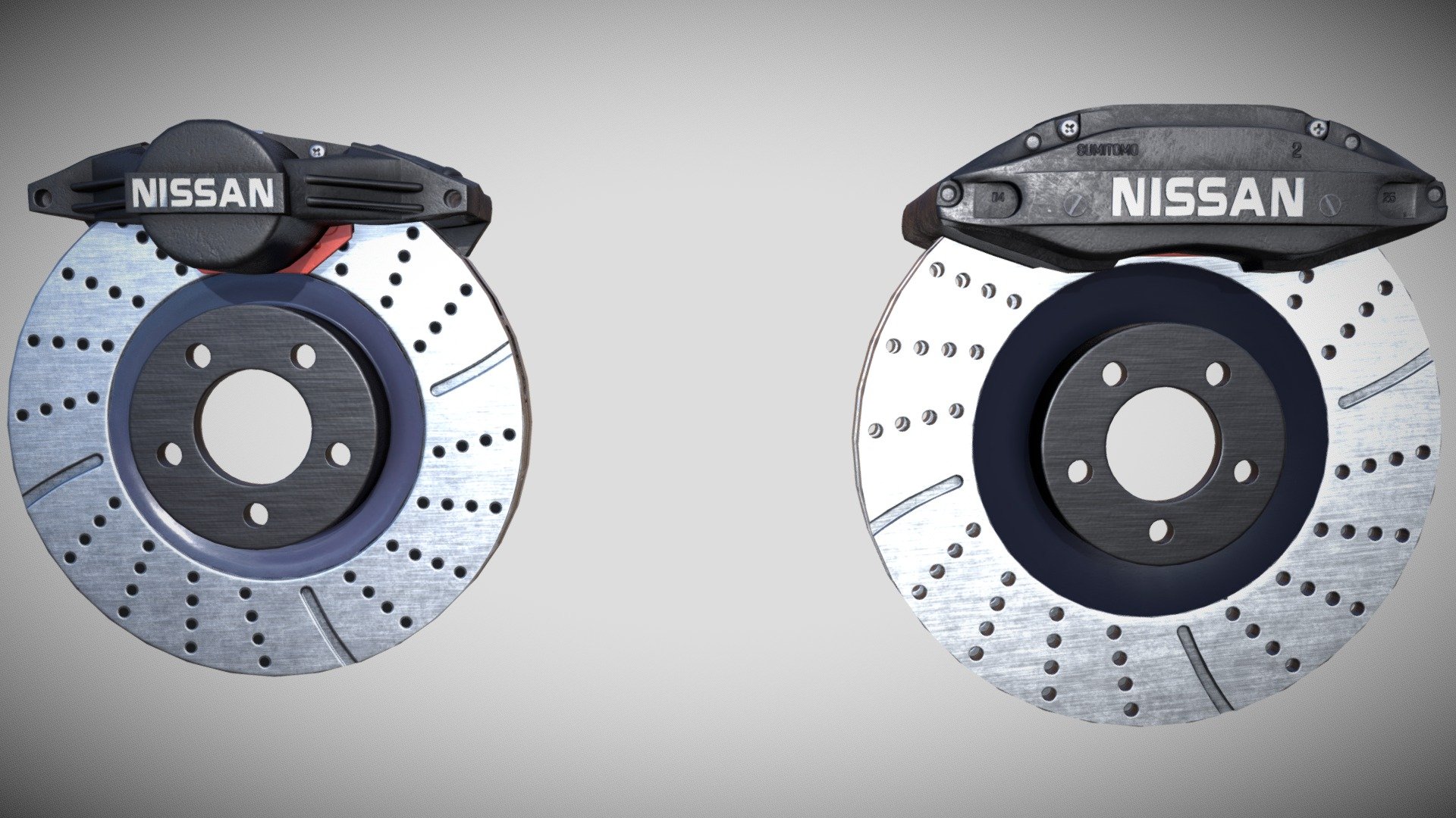 Hello everyone! Here is new cool stuff for your nissan projects or something else in street style. 

I tried to make them as similar as possible but at the same time that they were optimized for geometry, you can also disassemble them if you want :)
I did 2 variations of calipers front and rear and seven colors of them stock/Black/Blue/Green/Red/Yellow/White, 
2 variations of brake disc, low poly and middle poly .





Front caliper consist of 8.345 Tris, 4.380 Verts 




Rear caliper consist of 8.886 Tris, 4.760 Verts




Low poly brake disc consist of 1.100 Tris, 684 Verts




Middle poly brake disc consist of 11.740 Tris, 6.042 Verts


 - Nissan skylineER34 brakes - 3D model by Uragan27 3d model