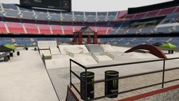 X-Games 2023 Chiba, Japan (low poly remake) scene, japan, skateboard, skate, skateboarding, skatepark, park, remake, diorama, replica, map, game-ready, xgames, chiba, low-poly, game, lowpoly, x-games, game-map