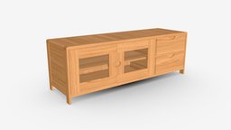 Wide TV Unit Ercol Bosco modern, tv, stand, windows, chest, apartment, table, living, unit, cabinet, wide, bosco, sideboard, glass, 3d, pbr, door, ercol