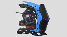 Mod3 Vertical Optimized Animation computer, mech, warrior, gaming, pc, card, cyber, razor, gamer, water, graphics, rtx, rgb, cooling, geforce, digital, 4090, 4080, mod3, jonsbo