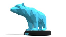 Polygonal Bear bear, cute, toy, geometry, polygonal, geometric, print, statue, printable, contemporary, 3dprint, lowpoly, low, poly, animal, polygon