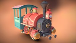 Disneyland train, railroad, red, locomotive, rollercoaster, railway, ride, disney, disneyland, themepark, theme-park, steam-train