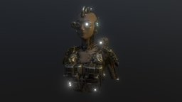 Female Cyborg #OculusKitbashChallenge style, people, future, road, cyberpunk, oculus, mohawk, cyborg, machine, kitbash, kitbashing, vaporwave, oculuskitbashchallenge, substancepainter, futuristic, female