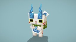 Komasan cube, cute, block, yokai, yokaiwatch, blockbench, komasan, minecraft