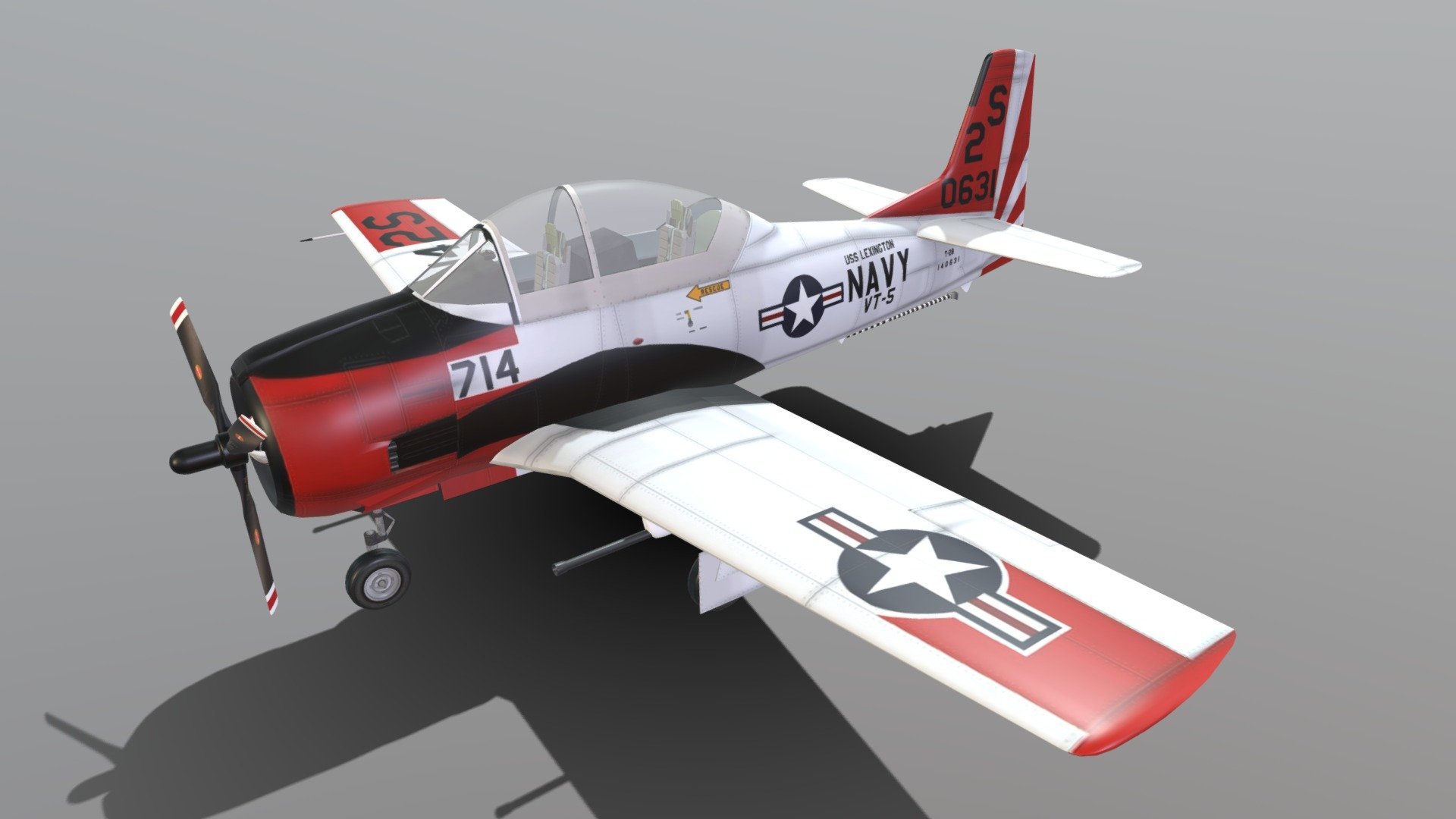 The North American Aviation T-28 Trojan is a radial-engined military trainer aircraft used by the United States Air Force and United States Navy beginning in the 1950s. Besides its use as a trainer, the T-28 was successfully employed as a counter-insurgency aircraft, primarily during the Vietnam War. It has continued in civilian use as an aerobatics and Warbird performer. (sources wikipedia) - North American T-28 Trojan - Download Free 3D model by helijah 3d model