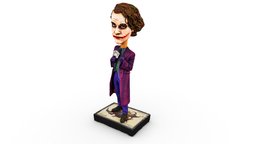 Batman: The Dark Knight Joker Bobblehead toy, batman, statuette, figurine, bobblehead, joker, 6-inch, metashape, agisoft, photogrammetry