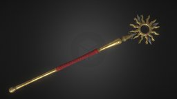 Staff of sun wizard, rpg, staff, mage, fantasyweapon, lowpoly, fantasy, magic