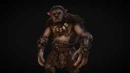 The Bugbear hair, beast, armour, fur, game-ready, bugbear, gameart, gameasset, creature, animal, monster