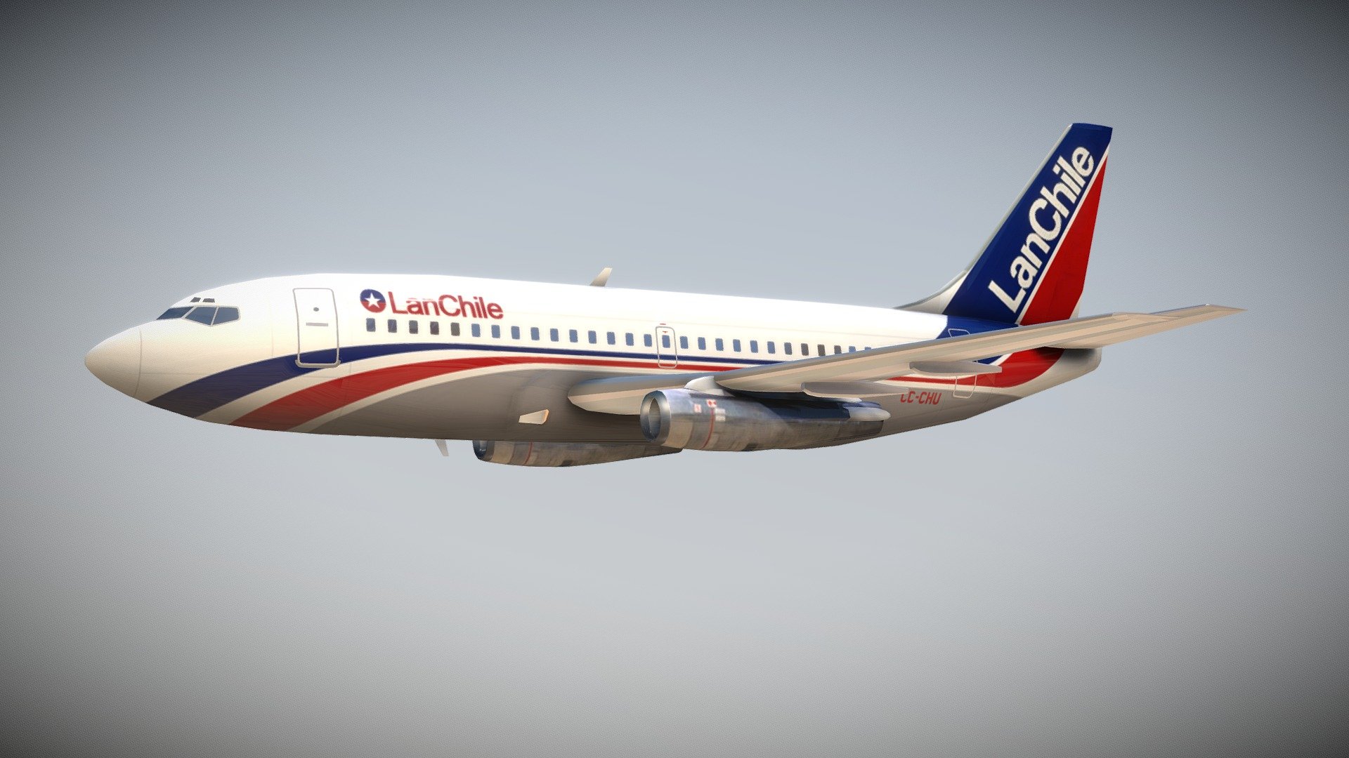 LanChile 737 in old liveries - LanChile Boeing 737-200 - 3D model by Gabcove 3d model