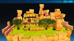 Chinese Environment handpaint, game-art, enviroment, game-ready, game-model, cgartvn, game-assests, enviromentmodelingtexturing, maya, game, lowpoly