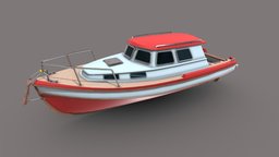 Fishing Boat marine, fishing, hull, trawler, vessel, ocean, grunge, realistic, civilian, game-asset, watercraft, fishingboat, fishing-boat, substance, 3dsmax, vehicle, ship, wood, simple, sea, basic, boat