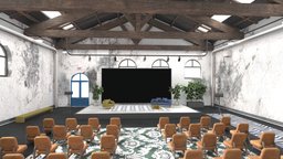 VR Lecture Hall | Auditorium | Baked room, sofa, theatre, studio, 360, theater, stage, vr, hall, auditorium, lecture, house, building, interior, screen