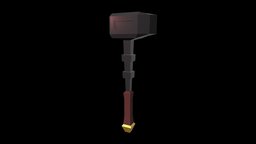 Low Poly Mace / Hammer / Blunt Weapon rpg, hammer, warrior, prop, medieval, unreal, melee, item, barbarian, armory, loot, warfare, mace, battle, blunt, wield, lofi, weapon, unity, asset, lowpoly, knight
