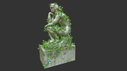 Statue 017 plant, plants, 3d-scan, rocks, vines, angel, escultura, statue, estatua, stones, baroque, scupt, scupture, 3d-model, statues, fontana, realitycapture, architecture, photogrammetry, asset, stone, gameasset, free, rock