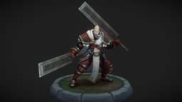 Old Knight armor, leather, metal, swordsman, stylizedcharacter, pauldrons, handpainted, weapons, lowpoly, stylized, knight, gold