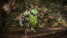 Shaman Rock Monster mushroom, fungus, shaman, substancepainter, character, 3d, model, rock
