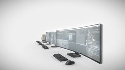 Monitors Pack computer, lod, monitors, mount, mouse, unreal, monitor, electronics, display, vr, ar, television, aaa, engine, game, low, video, screen, keyboard, colaider, uniti5
