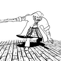 Drawn Pirate white, cell, shading, sketch, drawn, character, cartoon, blender, blender3d, pirate, black