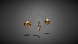 Animated Pendulums virtual, kinetic, pendulum, kinetic-sculpture, metaverse, kineticart, decentraland, blender, lowpoly, ring, metaverso