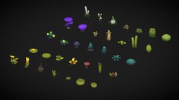 Stylized vegetation Asset Pack grass, plants, assets, cactus, desert, collection, enviromental, cacti, bush, swamp, spruce, autumn, plains, bushes, low-poly-model, plantsflowers, enviromentasset, gamereadymodel, stylizedmodel, plants-bush-grass, low-poly, asset, lowpoly, gameasset, stylized, plants-nature, cactus-plant