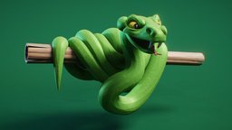 Day 22 sculpt, b3d, snake, serpent, jungle, snek, blender