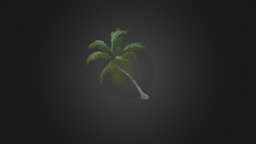 Sloping Palm Tree tree, plant, forest, exterior, palm, exotic, leaf, foliage, bark, jungle, horizontal, sloping