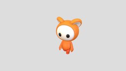 Character256 Rigged Mascot rat, cute, orange, kid, toy, mascot, doll, mammal, rig, brand, ear, head, character, cartoon, 3d, creature, animal, stylized, monster, noai, jobi