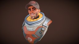 Cooper diffuse-only, handpainted, 3dbustchallenge