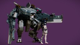 Angel 0: Moon Down mech, tattoo, captain, mecha, woman, emo, blue, gun, robot