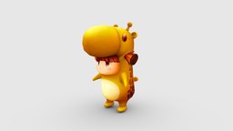 Cartoon giraffe costume cute, kids, comic, children, child, doll, clothes, kindergarten, performance, show, costume, cosplay, lowpolymodel, roleplay, character, handpainted, cartoon, stylized, clothing, showcostumes