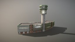 Airport Control Tower LIRN_KDP Naples tower, room, plant, storage, control, airplane, exterior, garage, international, shed, airport, railway, barn, manufacture, aircraft, hangar, station, works, terminal, rescue, gateway, naples, passage, passageway, airbridge, teletrap, airlift, kdp, blockpost, low-poly, house, building, factory, shop, lirn
